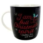 I Am Full Of Christmas Spirit (Vodka, Gin & Rum) - Black Gift Boxed Mug